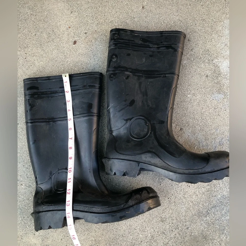 Black Men's Waterproof Rain Boots